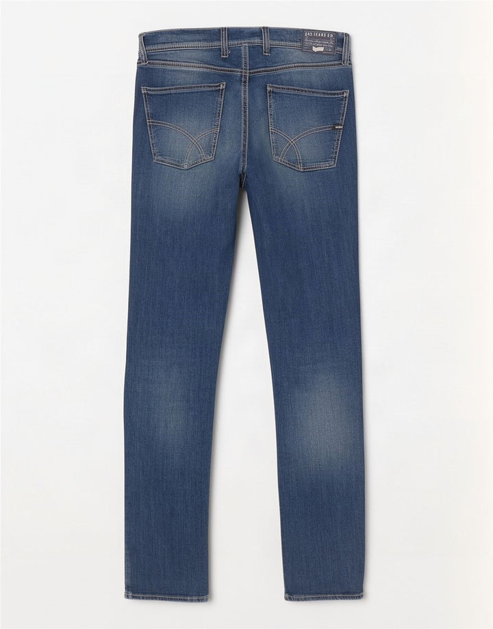Gas Herre Slim Jeans W32 L34 Blå Bomuld