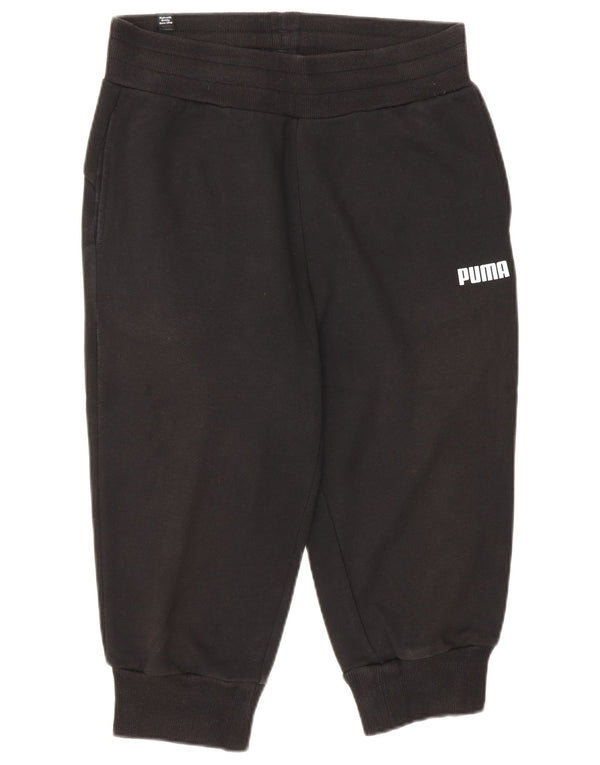 Puma Dame Capri Træningsdragt Bukser Joggers UK 10 Small Black Bomuld