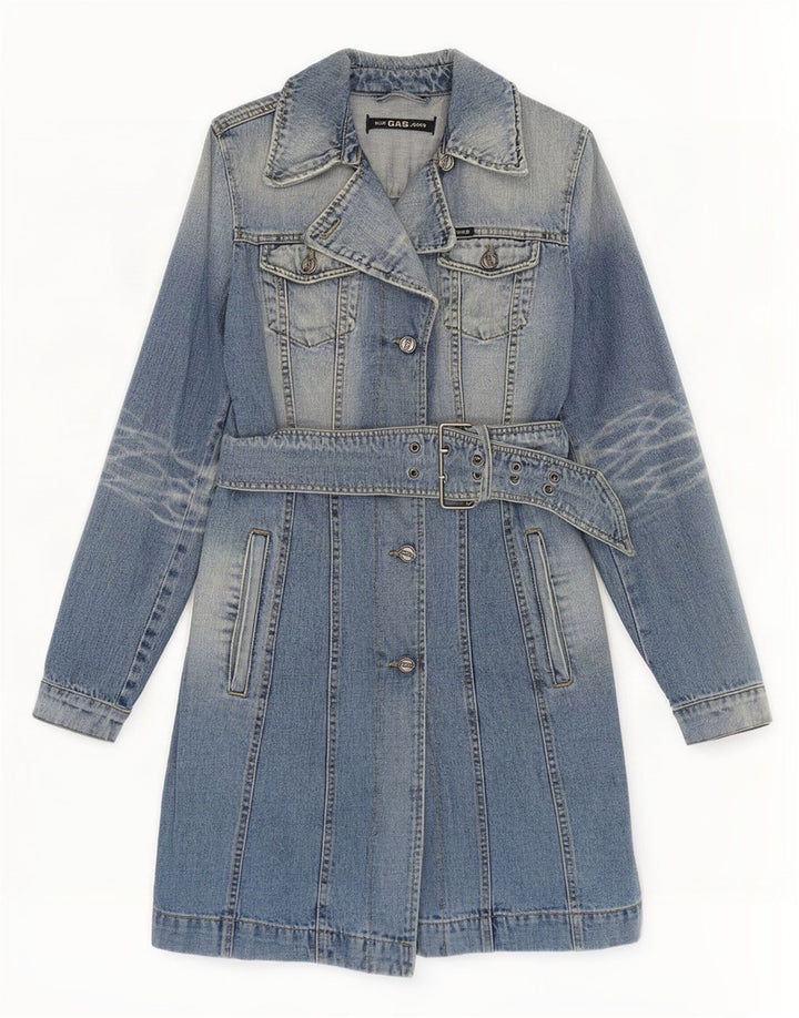 Gas Dame Denim Coat UK 10 Small Blue Cotton