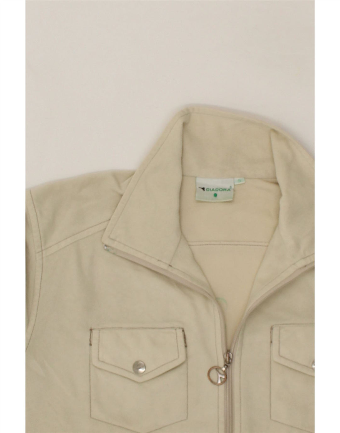 DIADORA Mens Tracksuit Top Jacket Small Beige Polyester Vintage Diadora and Second-Hand Diadora from Messina Hembry 