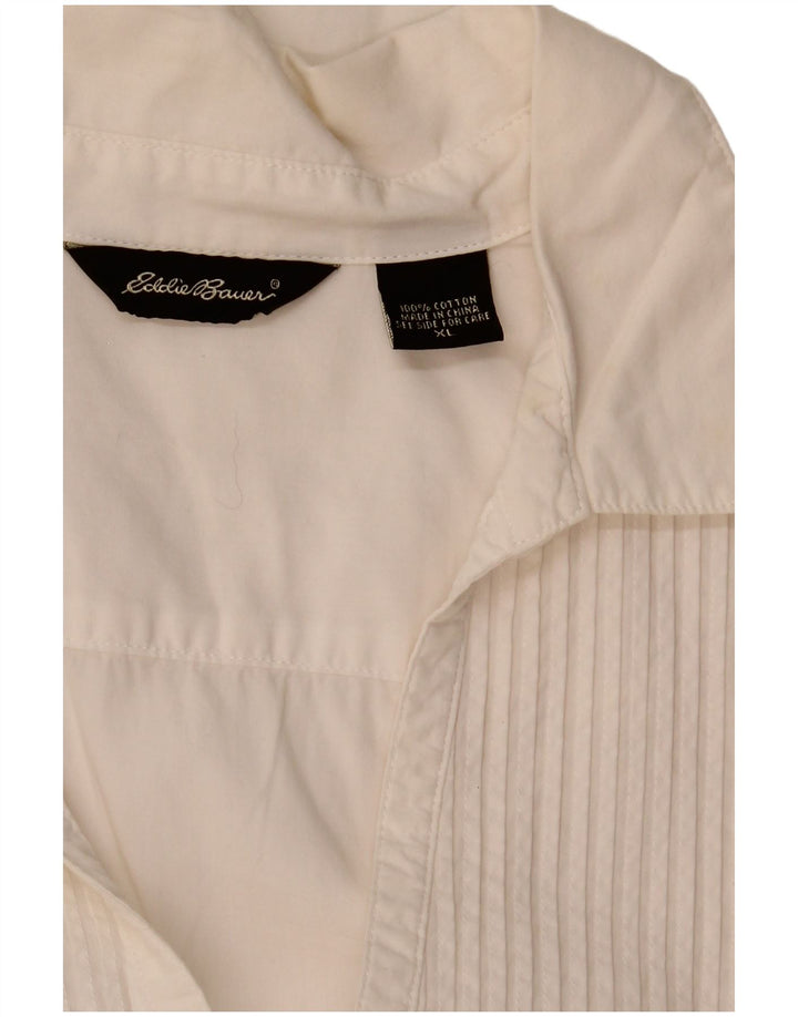 Eddie Bauer Dame Pullover Shirt UK 18 XL Hvid Bomuld