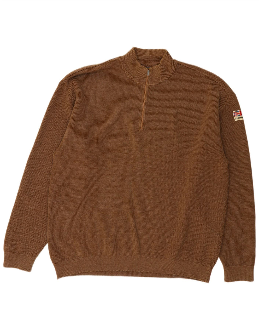 Amerigo Vespucci Herre Zip Neck Jumper Sweater XL Brun