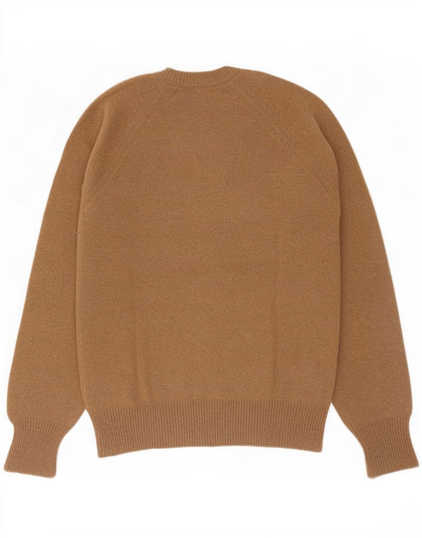 Vintage Herre V-hals sweater IT 52 Stor Brun