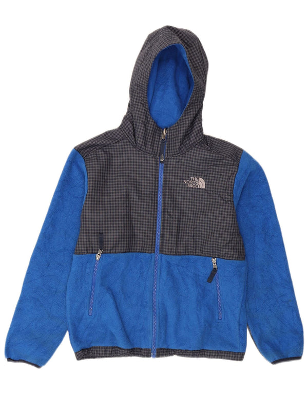 The North Face Boys Hættejakke i fleece 10-11 år Medium Blue Check