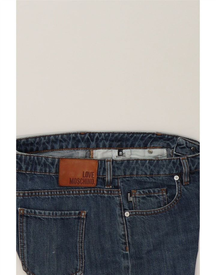 MOSCHINO Womens Crop Straight Jeans W29 L25 Blue Cotton Vintage Moschino and Second-Hand Moschino from Messina Hembry 