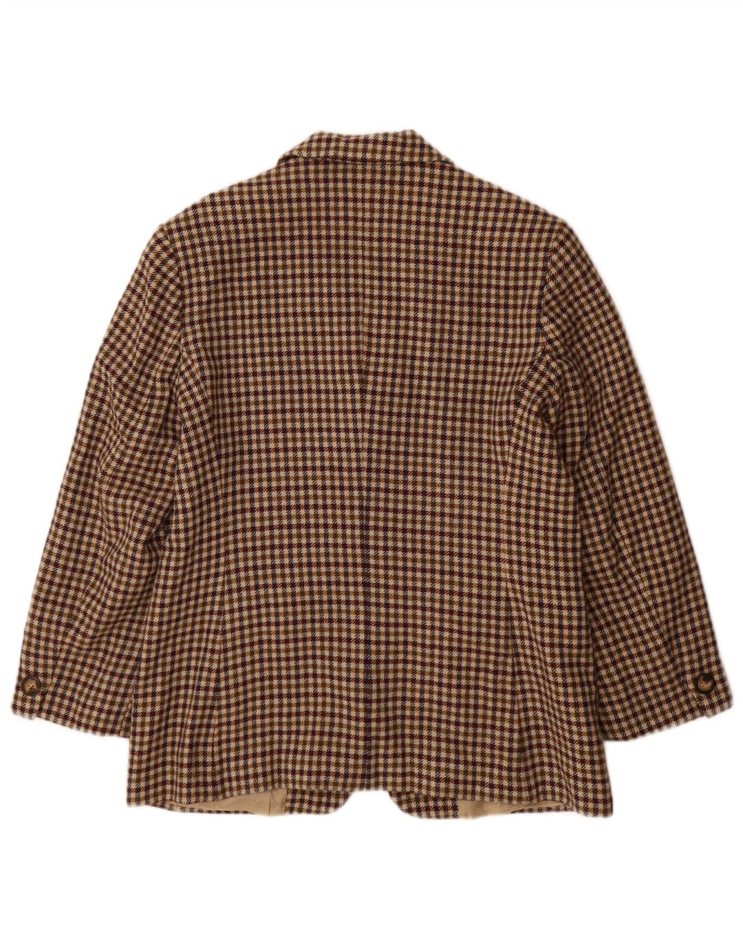Marella Dame 3-knaps blazerjakke UK 18 XL Brun Houndstooth New Wool