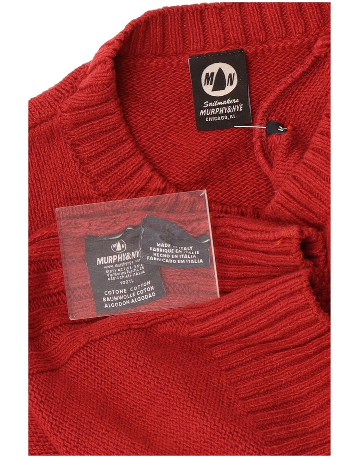 Murphy & Nye Herre sweater med rund hals, medium rød bomuld