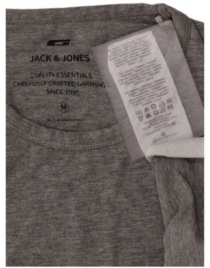 JACK & JONES Herre T-shirt Top Medium Grey Flecked Bomuld