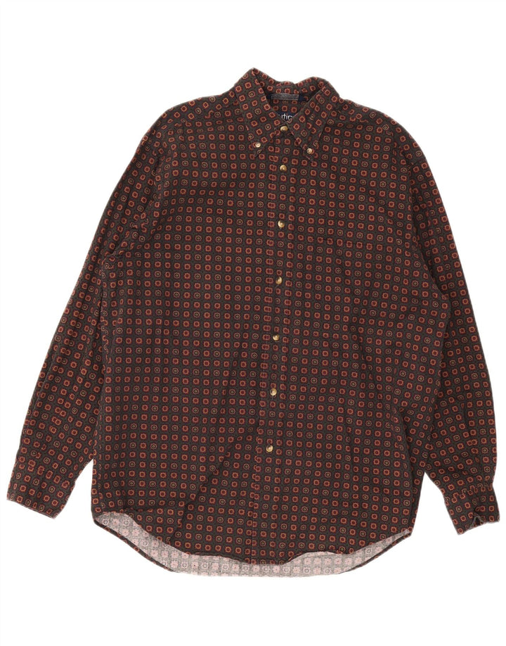 Nautica herreskjorte medium brun geometrisk bomuld