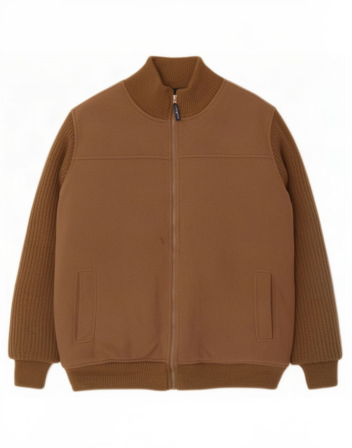 James Pringle Herre Bomber Jacket UK 38 Medium Brown Polyester