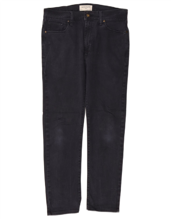 Marks & Spencer Mens Autograph Slim Jeans W30 L29 Marineblå Bomuld