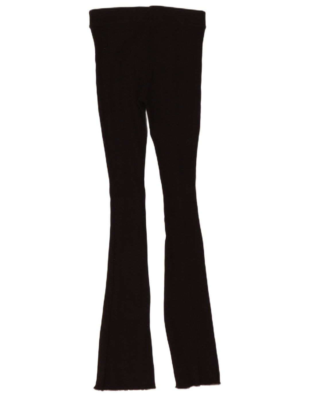 Zara Dame Flare Leggings UK 12 Medium Sort Bomuld