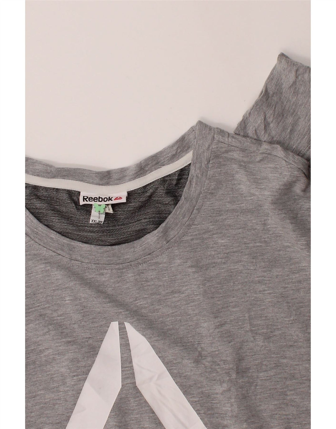 REEBOK Womens Graphic Sweatshirt Jumper UK 20 2XL Grey Rayon Vintage Reebok and Second-Hand Reebok from Messina Hembry 