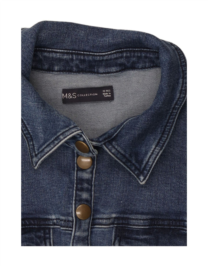 MARKS & SPENCER Dame denim skjortekjole UK 18 XL Blå Bomuld