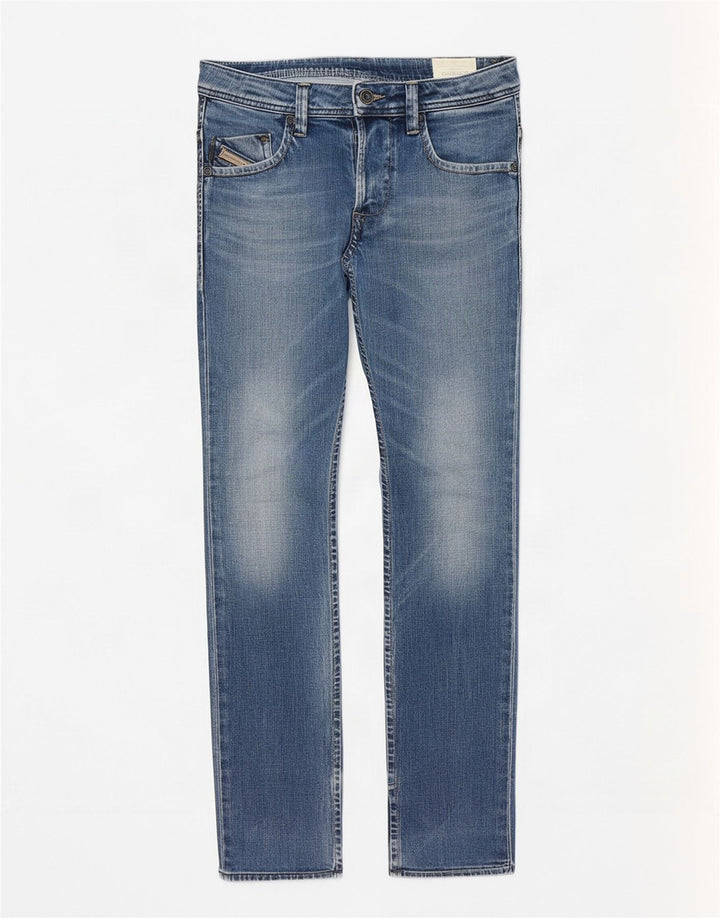 Diesel Herre Darron Slim Straight Jeans W30 L32 Blå Bomuld