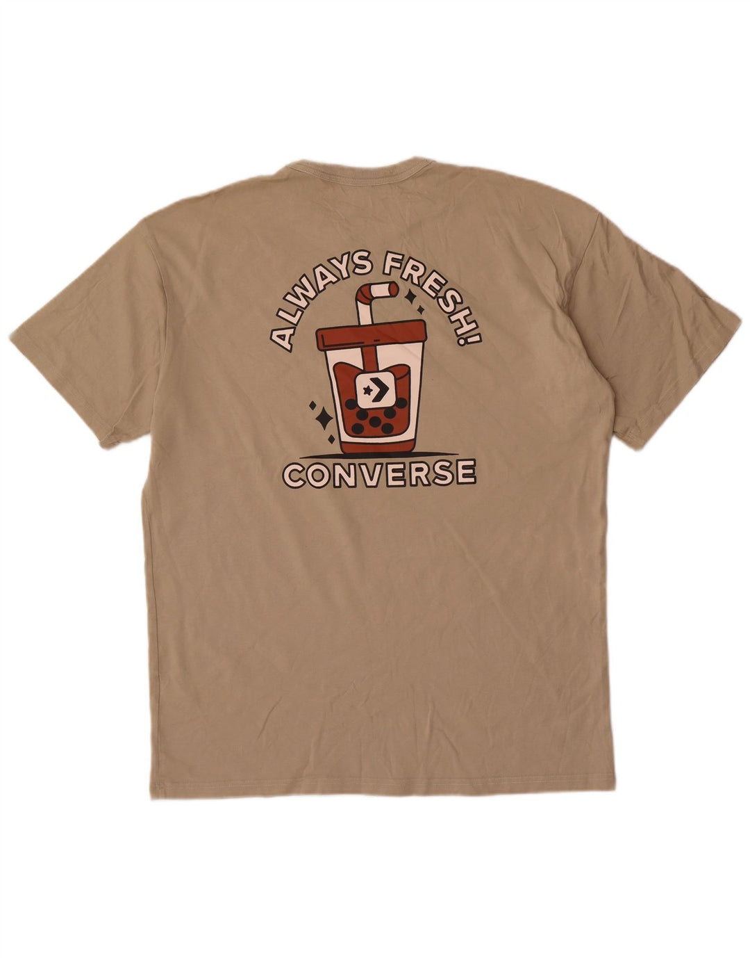 Converse grafisk t-shirt til mænd, stor beige bomuld