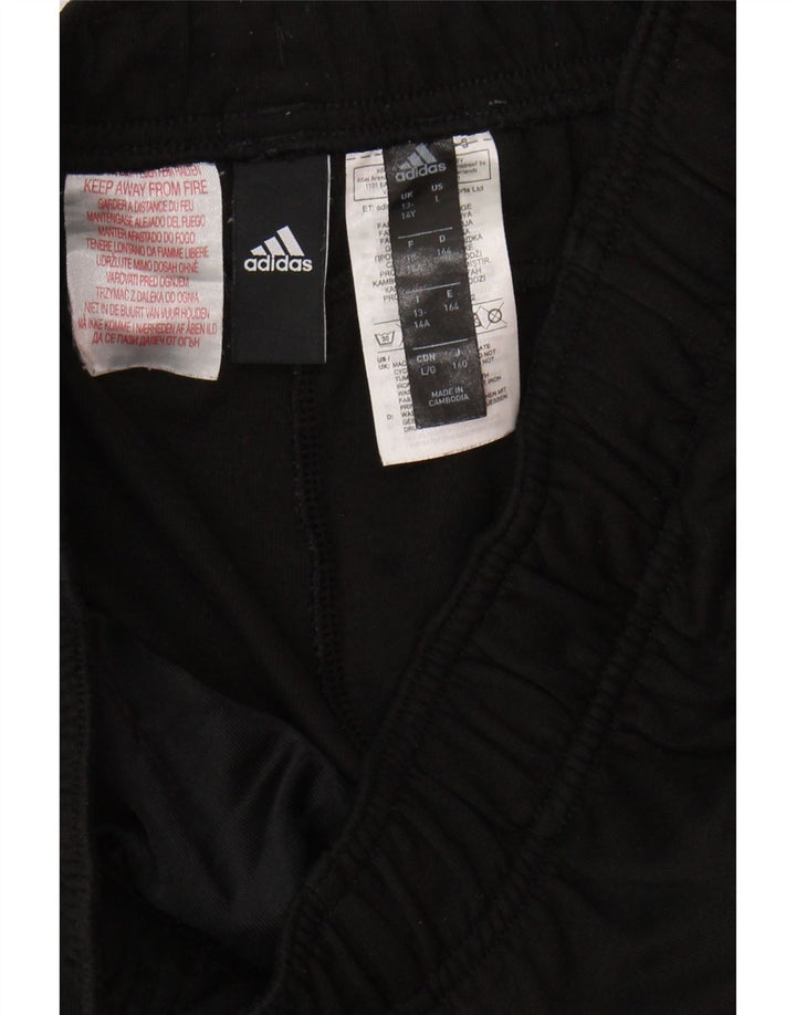 ADIDAS Boys Tracksuit Trousers 13-14 Years  Black Polyester