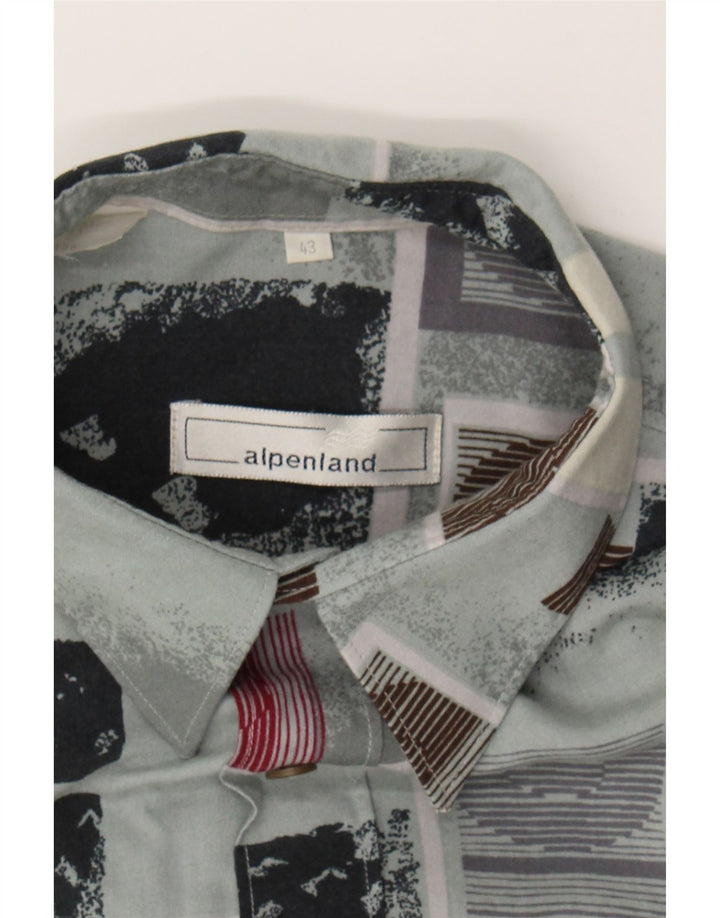 ALPENLAND Mens Shirt Size 43 Large Grey Patchwork Vintage Alpenland and Second-Hand Alpenland from Messina Hembry 