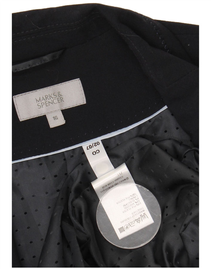 Marks & Spencer Dame 1 Knap Blazer Jacket UK 16 Large Navy Blue