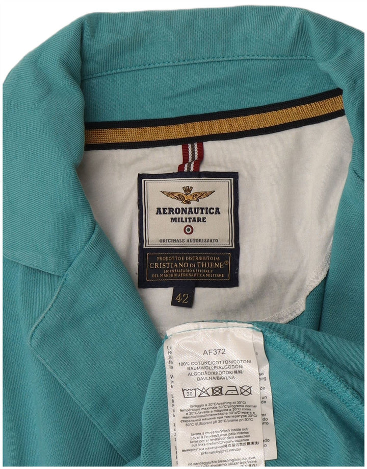 Aeronautica Militare Dame 2-knaps blazerjakke IT 42 Mellemblå bomuld