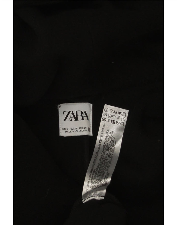 Zara Dame Oversized Dobbeltradet Frakke UK 10 Small Black Polyester