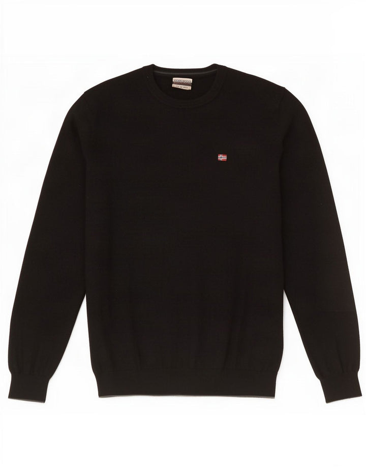 Napapijri Herre Crew Neck Jumper Sweater Medium Sort Uld