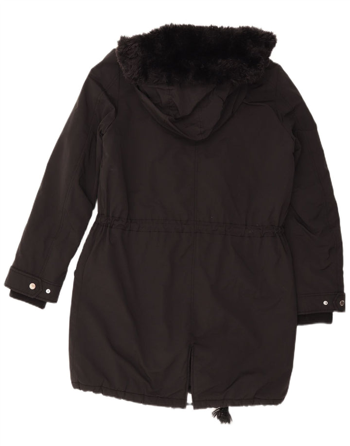 Tommy Hilfiger Dame Hætte Oversized Parka Jacket UK 10 Small Black