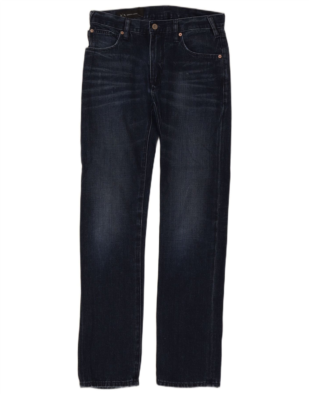 Armani Exchange Dame Straight Jeans W28 L32 Marineblå Bomuld