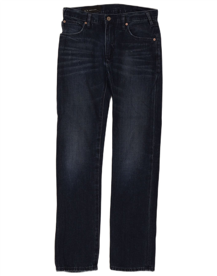 Armani Exchange Dame Straight Jeans W28 L32 Marineblå Bomuld