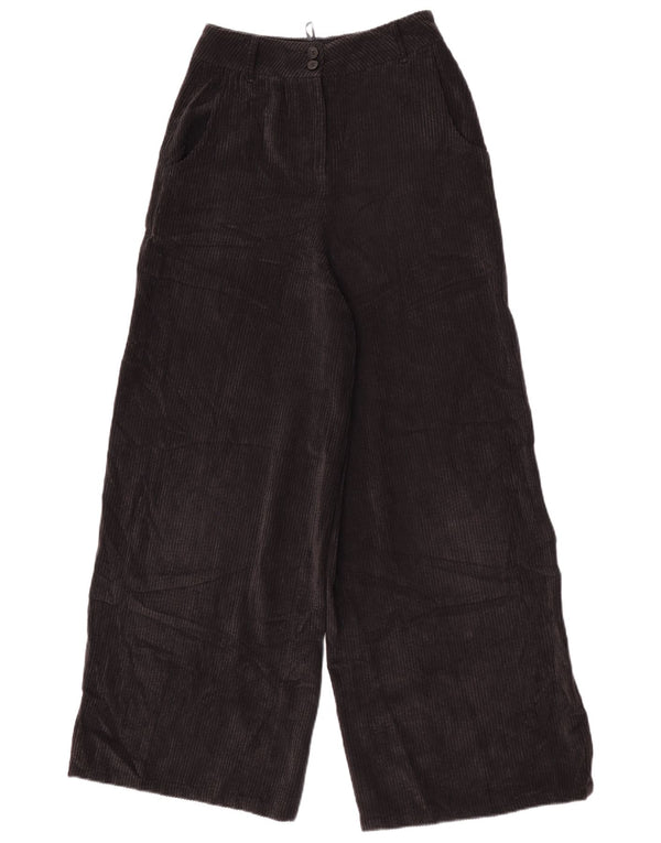 Benetton Womens Wide Leg Capri Corduroy Bukser XS W24 L20 Sort Polyester