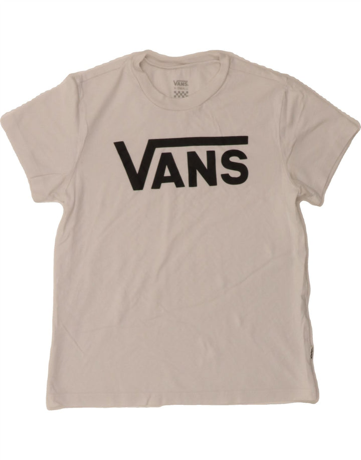 VANS Womens Graphic T-Shirt Top UK 6 XS White Vintage Vans and Second-Hand Vans from Messina Hembry 