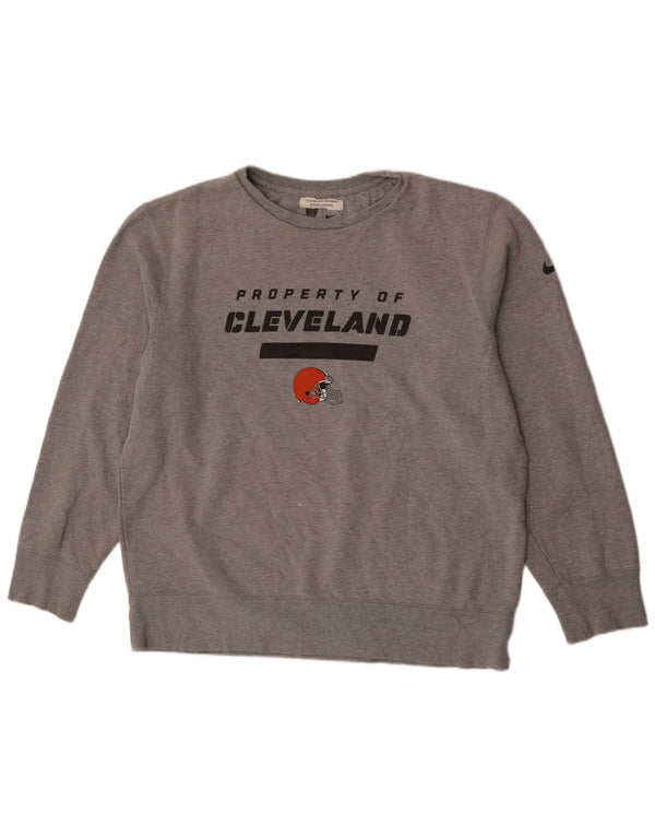 Nike Herre Cleveland Browns Grafisk Sweatshirt Jumper XL Grå Bomuld