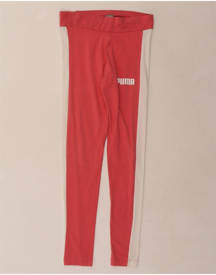 Puma Womens Leggings UK 16 Large Pink Colourblock