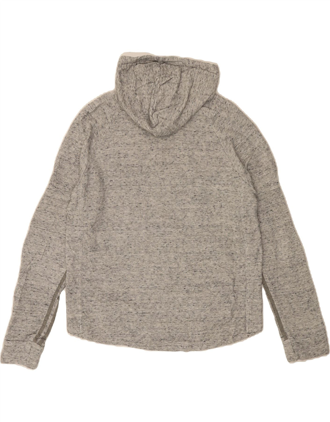 ADIDAS Womens Hoodie Jumper UK 12/14 Medium Grey Flecked Vintage Adidas and Second-Hand Adidas from Messina Hembry 