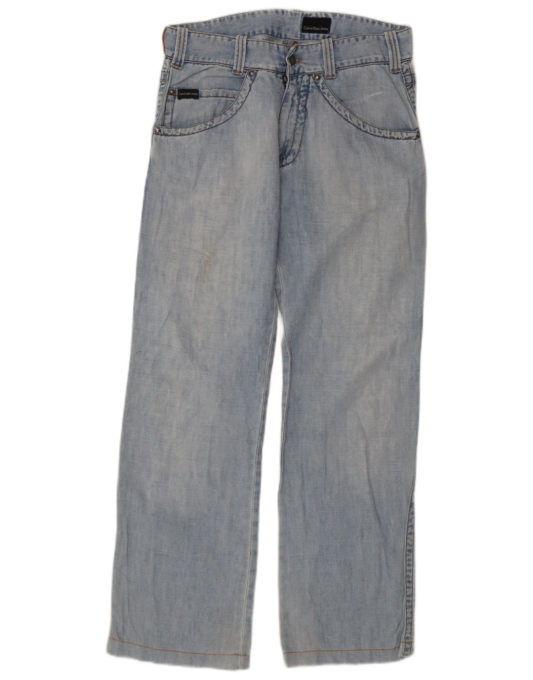 CALVIN KLEIN Straight jeans til mænd W32 L30 Blå Lyocell