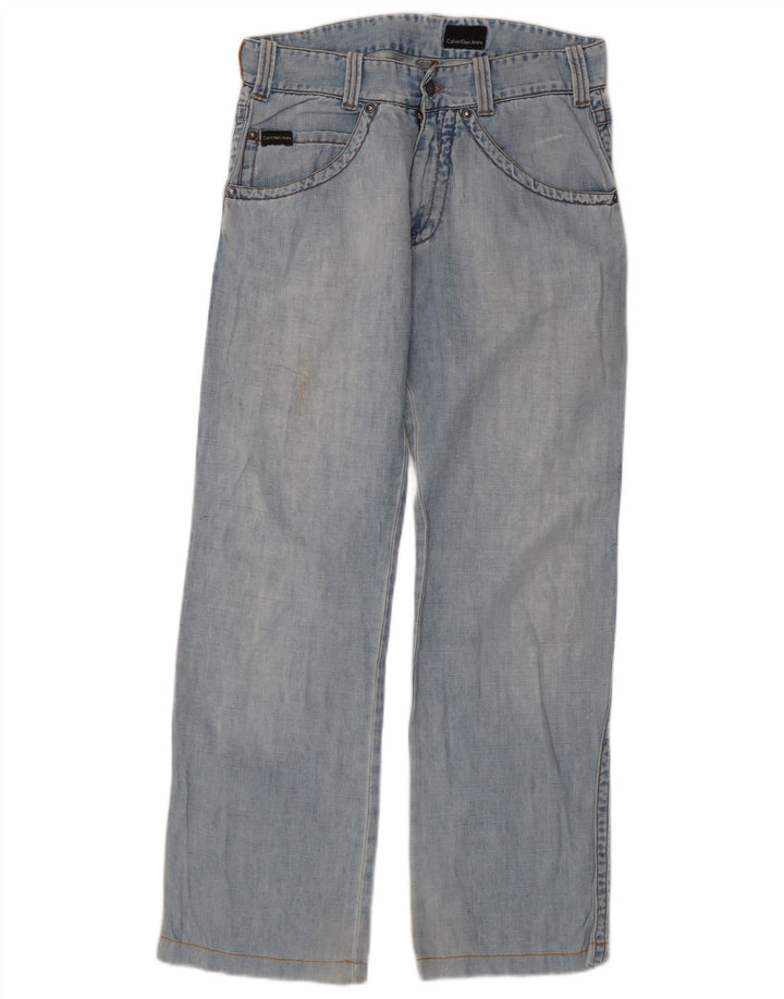 CALVIN KLEIN Straight jeans til mænd W32 L30 Blå Lyocell