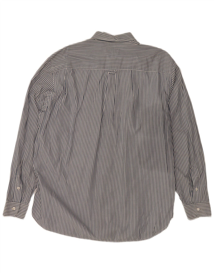 HENRY COTTONS Herreskjorte str. 43 XL Marineblå nålestribet bomuld