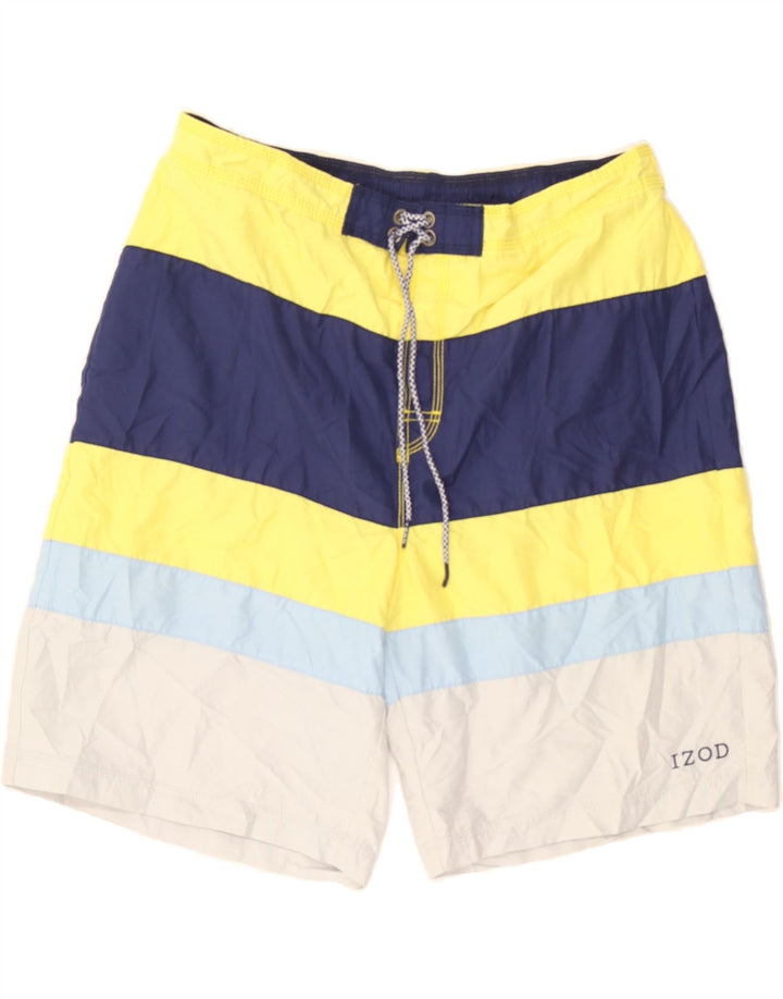 IZOD Mens Swimming Shorts Large Multicoloured Striped Polyester Vintage Izod and Second-Hand Izod from Messina Hembry 