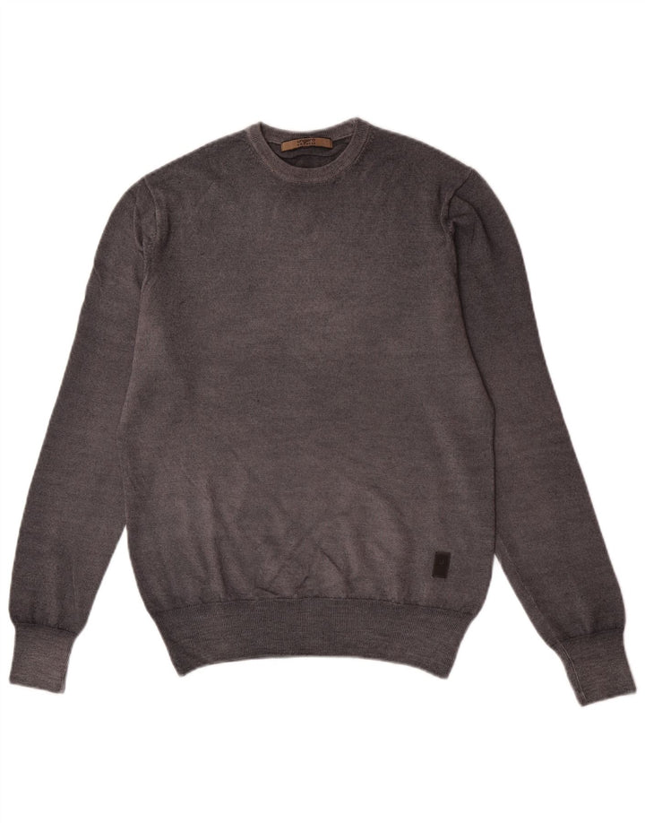 Ungaro Herre Crew Neck Jumper Sweater IT 48 Lille Grå Uld