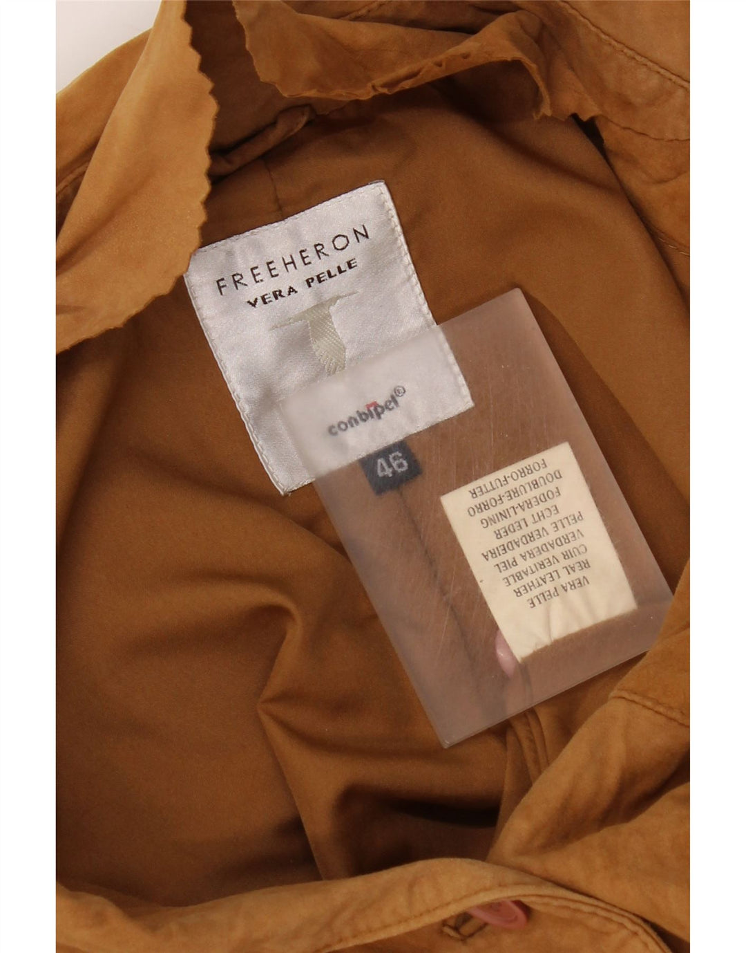 Conbipel Dame Free Heron Ruskindsjakke IT 46 Stort brunt læder