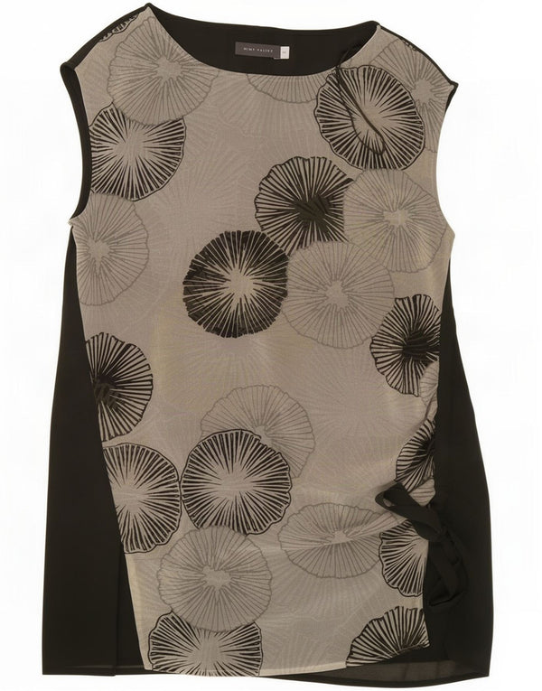 MINT VELVET Dame Ærmeløs Shift Dress UK 10 Small Black Floral