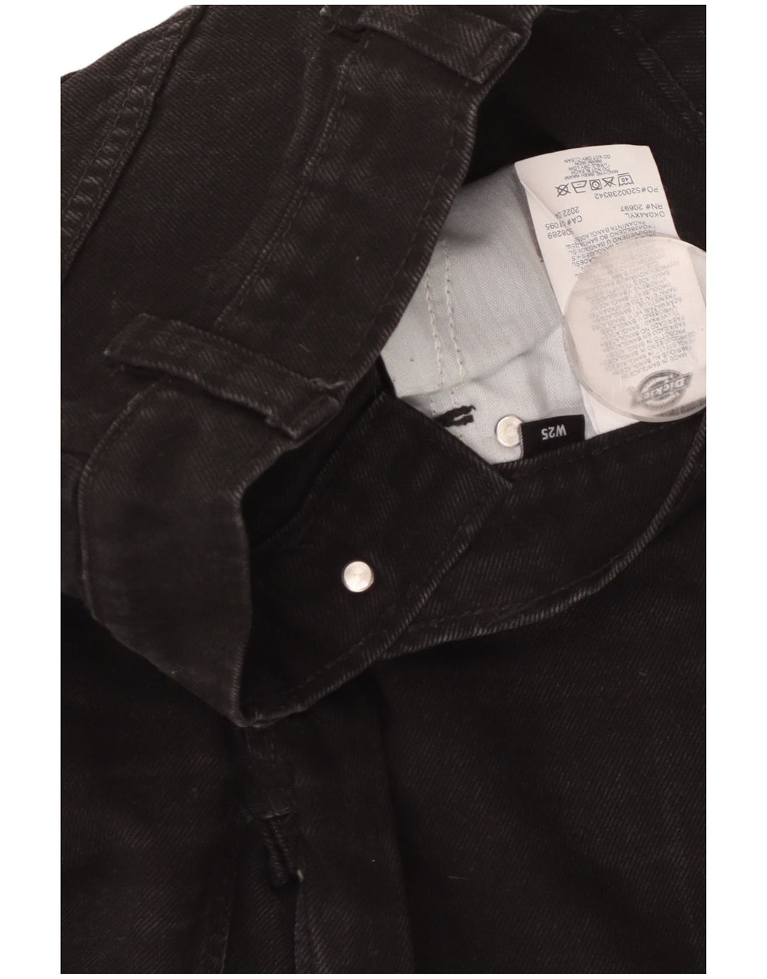 DICKIES Dame jeans med høj talje W25 L30 sort bomuld