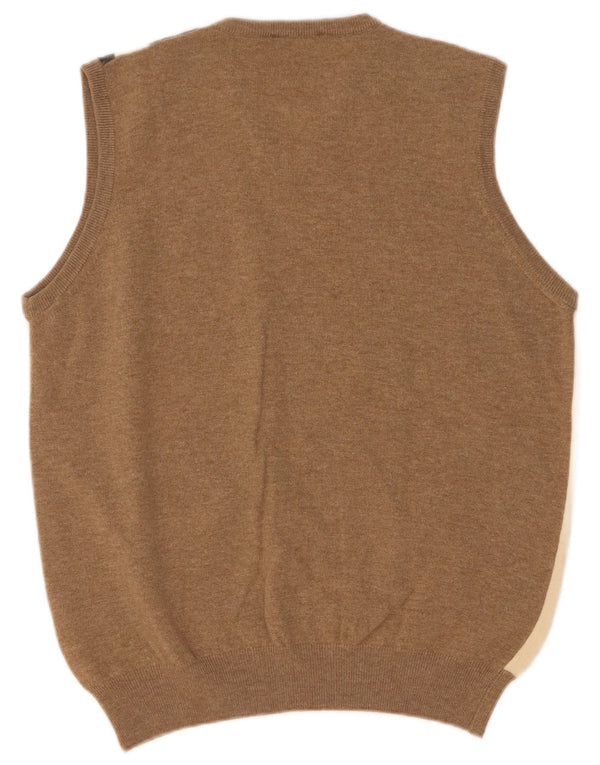 Brooksfield Herrevest Tank Top IT 52 Large Beige Argyle/Diamond Merino Wool