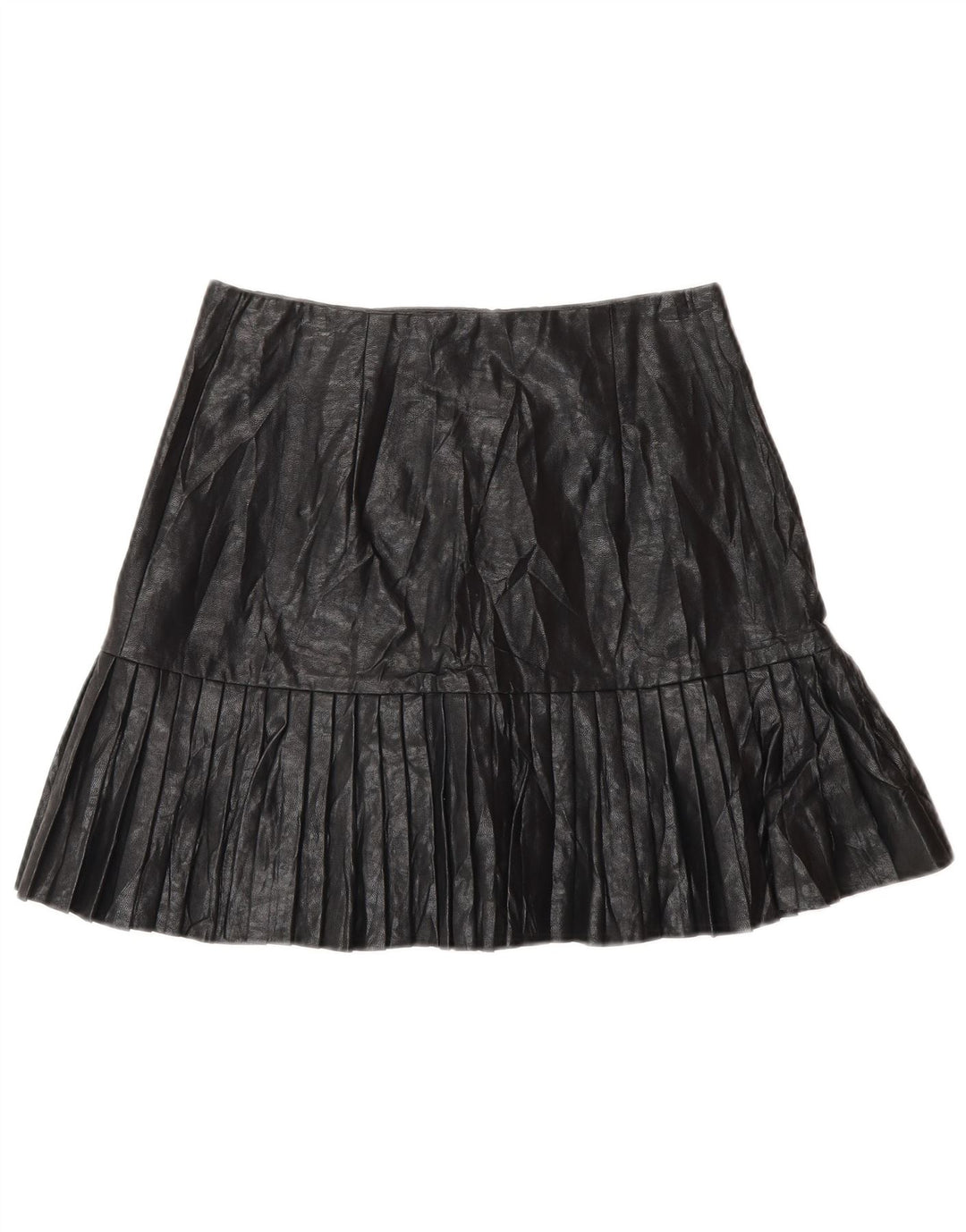Zara Womens Faux Leather Wrap Skirt Small W26  Black