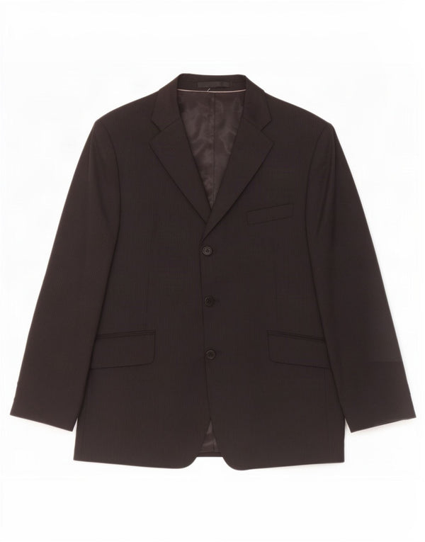 Marks & Spencer Herre 3-knaps blazerjakke UK 44 XL Sort nålestribet uld