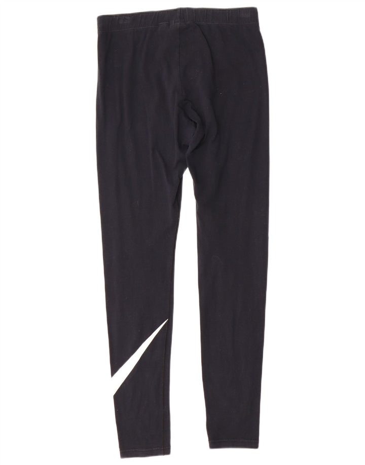 Nike Dame Grafiske Leggings UK 14 Medium Sort Bomuld