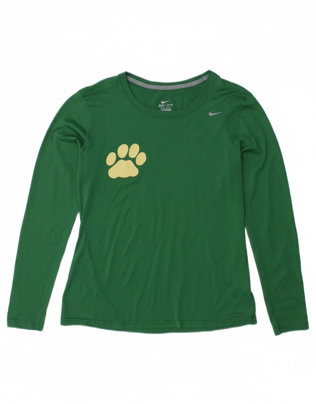 Nike Dame Dri Fit Top Langærmet UK 14 Medium Green Polyester