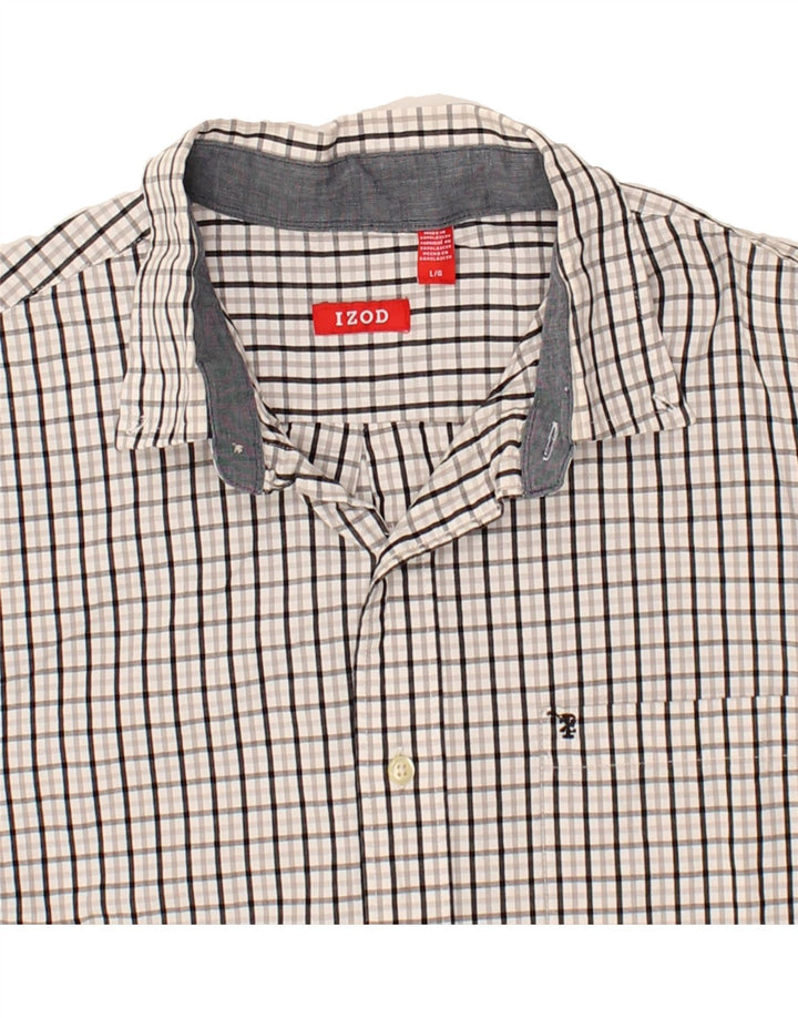 IZOD Mens Shirt Large Grey Check Cotton Vintage Izod and Second-Hand Izod from Messina Hembry 