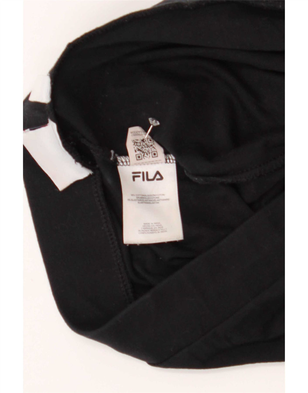 Fila Kvinders Grafiske Leggings UK 12 Medium Sort Bomuld