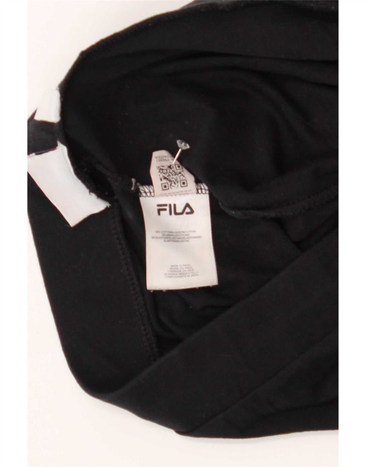 Fila Kvinders Grafiske Leggings UK 12 Medium Sort Bomuld